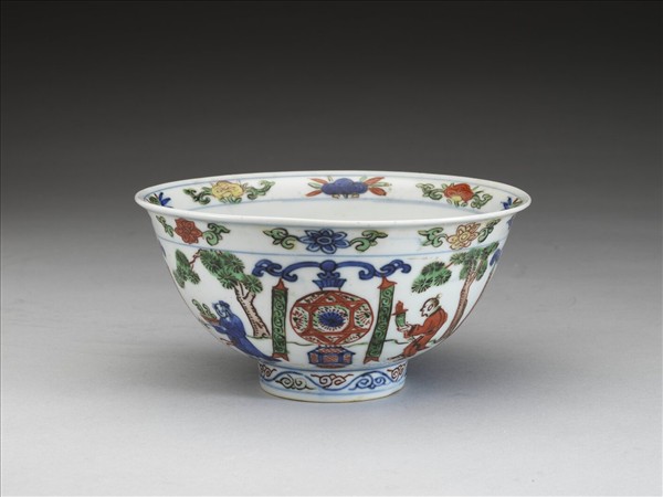 五彩仙人圖碗