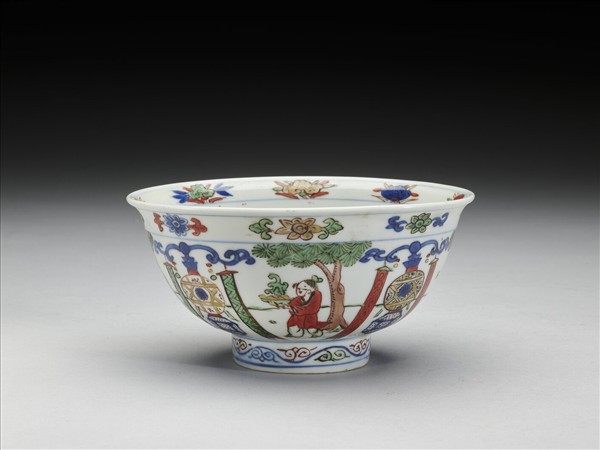 五彩仙人圖碗