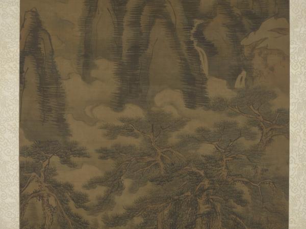 明戴進長松五鹿　軸