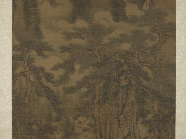 明戴進長松五鹿　軸