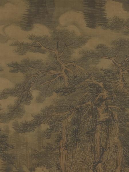 明戴進長松五鹿　軸