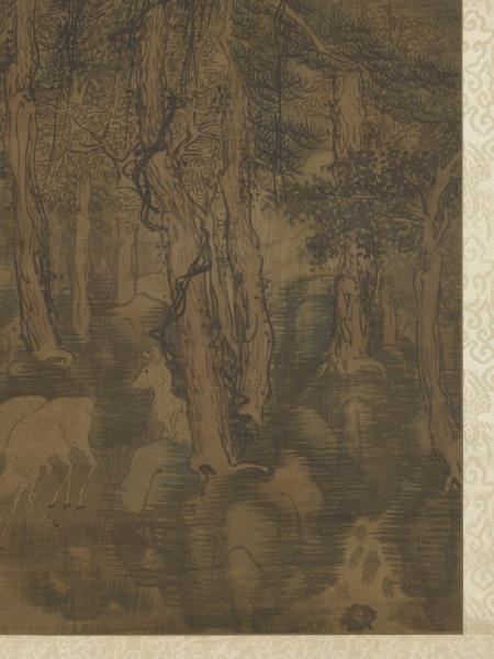 明戴進長松五鹿　軸