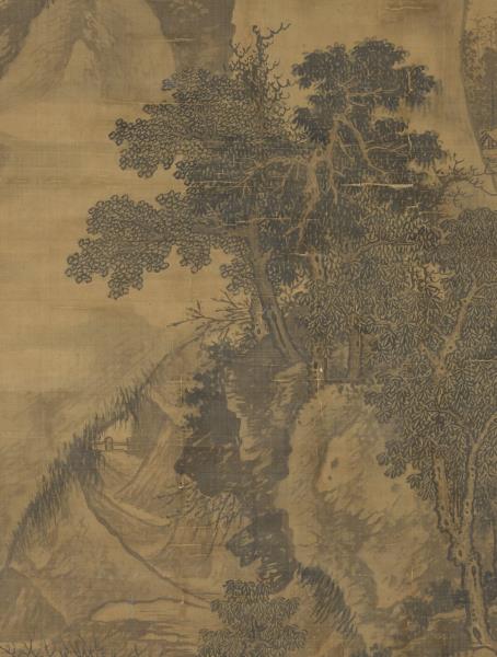 明馬軾春塢村居圖　軸