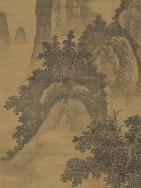 明馬軾春塢村居圖　軸