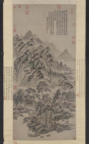 明杜瓊南湖草堂圖　軸