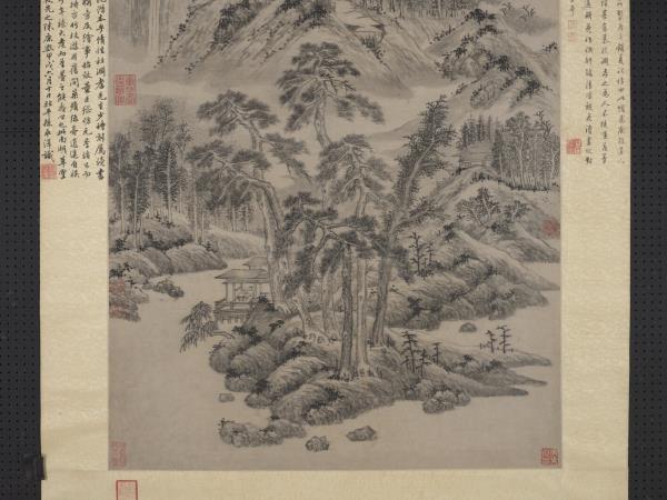 明杜瓊南湖草堂圖　軸