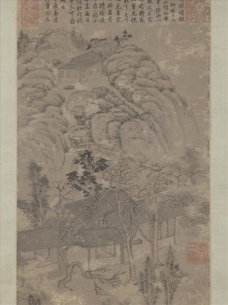 明杜瓊師林圖　軸