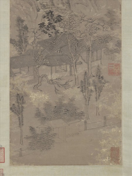 明杜瓊師林圖　軸