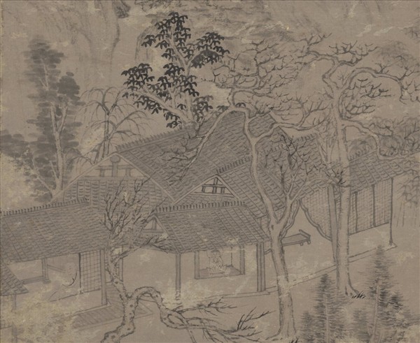 明杜瓊師林圖　軸