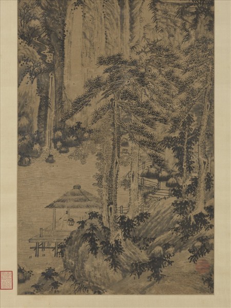 明杜瓊聽泉圖　軸