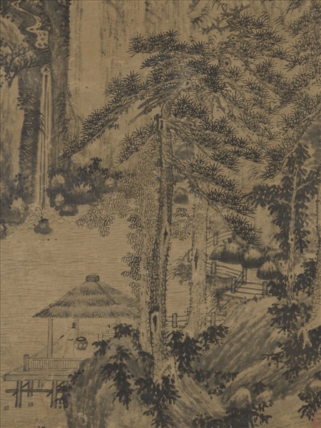 明杜瓊聽泉圖　軸