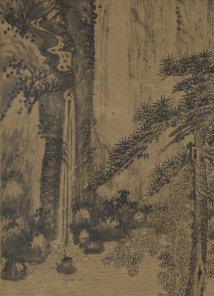 明杜瓊聽泉圖　軸