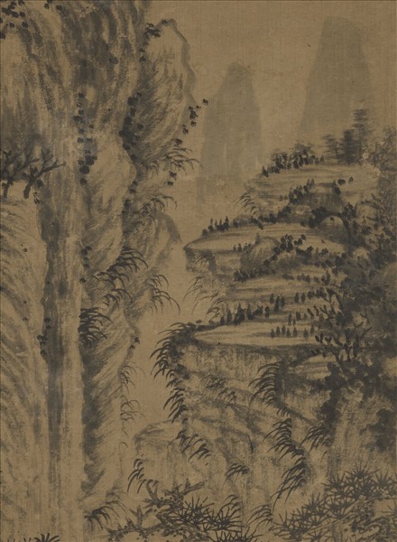 明杜瓊聽泉圖　軸