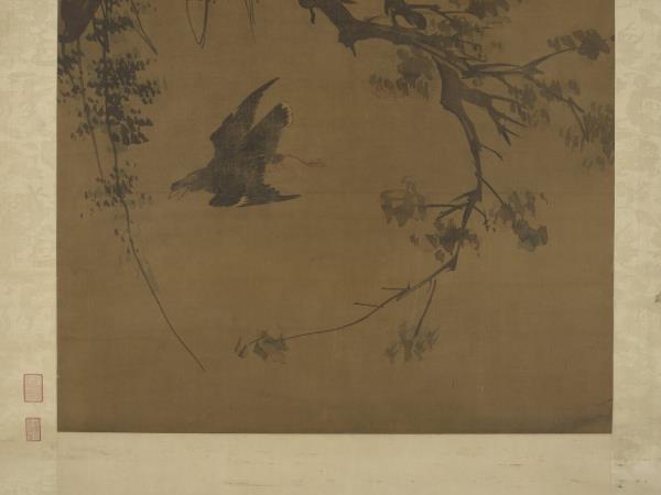 明林良秋鷹　軸