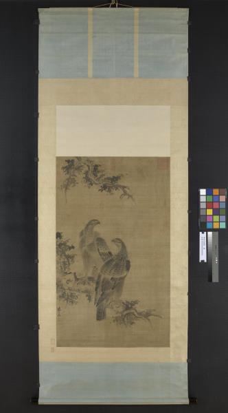 明林良畫鷹　軸