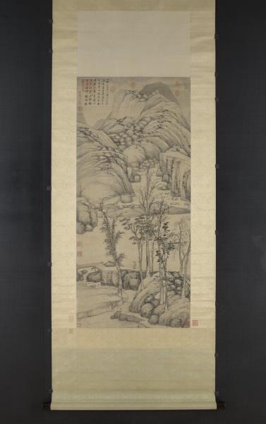 明沈周策杖圖　軸