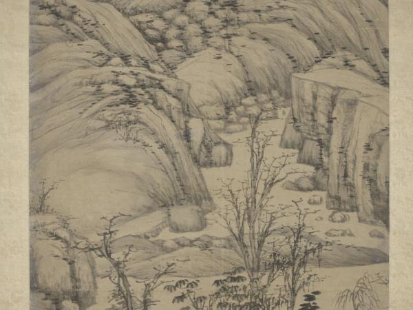 明沈周策杖圖　軸