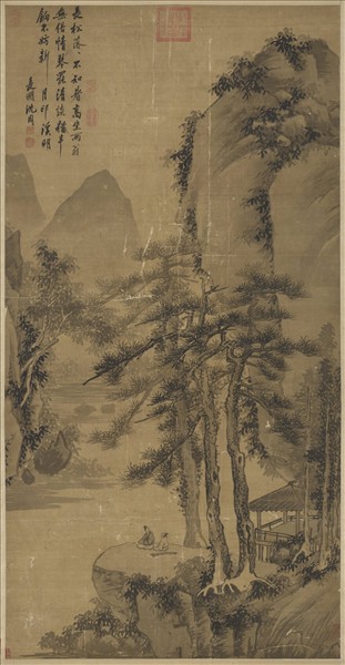 明沈周蒼厓高話圖　軸