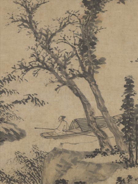 明沈周扁舟詩思圖　軸