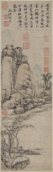 明沈周倣倪瓚筆意　軸