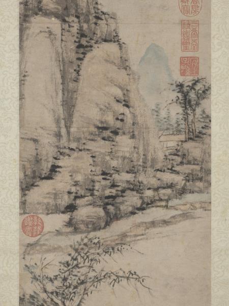 明沈周倣倪瓚筆意　軸