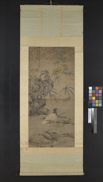 明沈周放鴿圖　軸