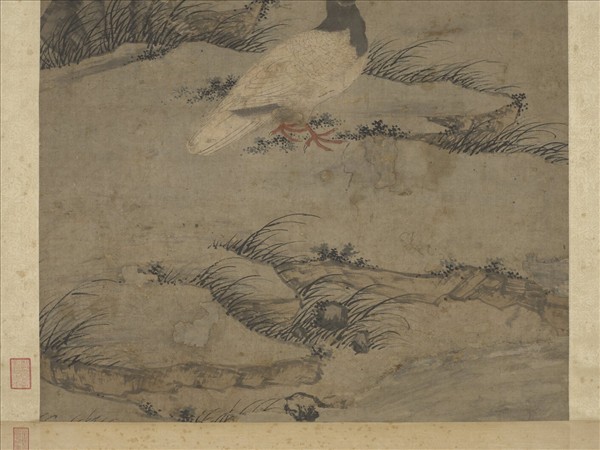 明沈周放鴿圖　軸