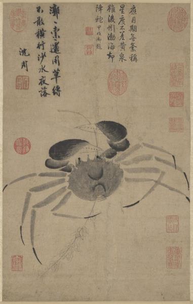 明沈周畫郭索圖　軸