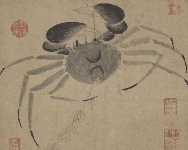 明沈周畫郭索圖　軸