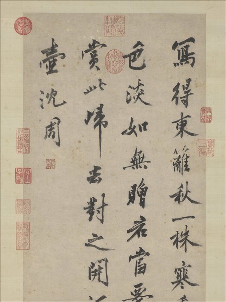 明沈周墨菊　軸