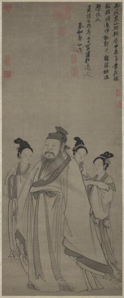 明郭詡東山攜妓圖　軸