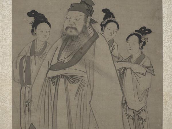 明郭詡東山攜妓圖　軸