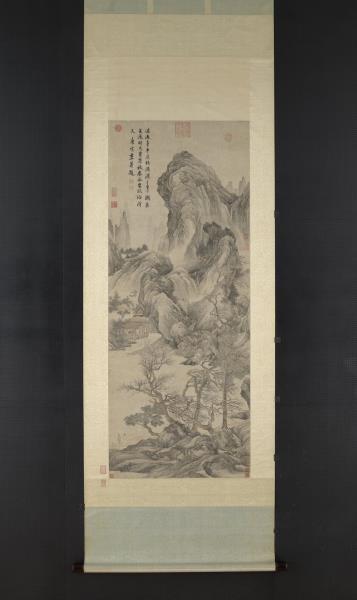 明唐寅暮春林壑　軸