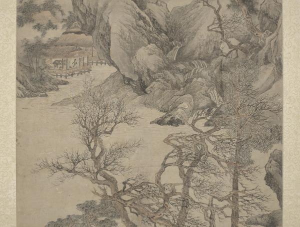 明唐寅暮春林壑　軸