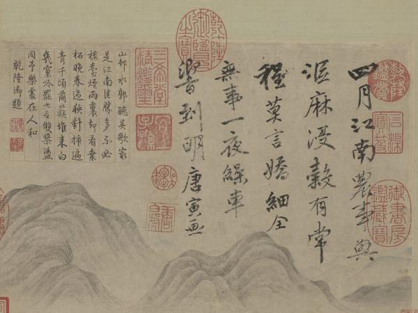 明唐寅江南農事圖　軸