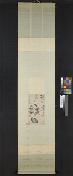 明唐寅臨水芙蓉圖　軸