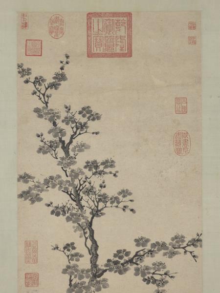 明唐寅杏花　軸