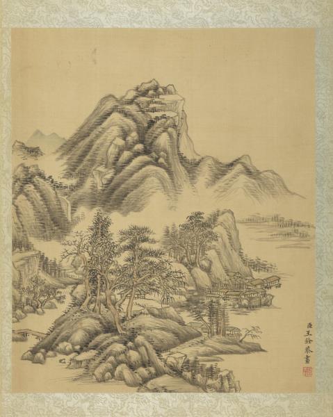 清王銓山水　冊　江村圖