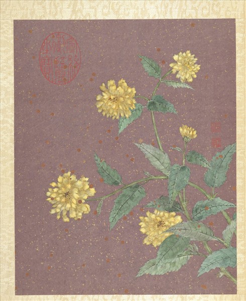 清蔣廷錫畫群芳擷秀　冊　棣棠