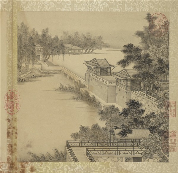 清焦秉貞山水　冊　水閣圖