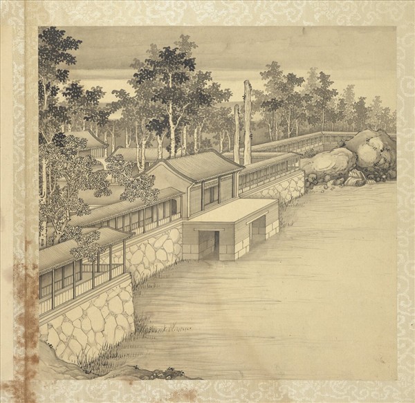 清焦秉貞山水　冊　曲廊濱江