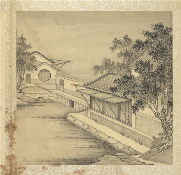 清焦秉貞山水　冊　窗閣圖