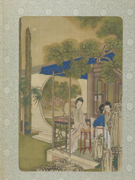 清焦秉貞畫仕女圖　冊　桂香濯月