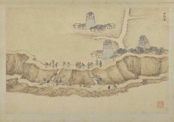 明錢穀張復合畫水程圖（二）　冊　曲頭集