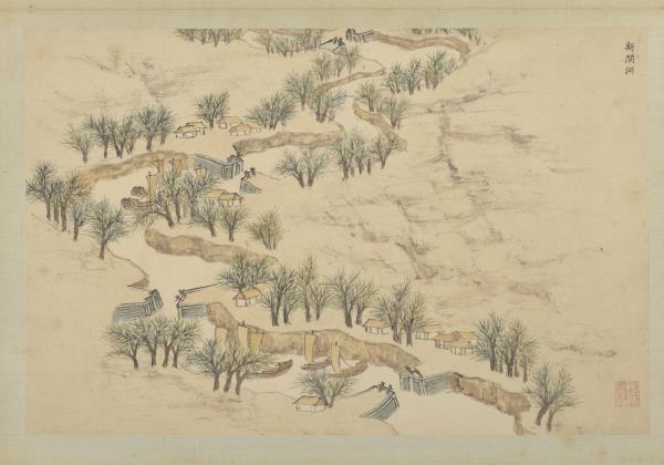 明錢穀張復合畫水程圖（二）　冊　新閘河