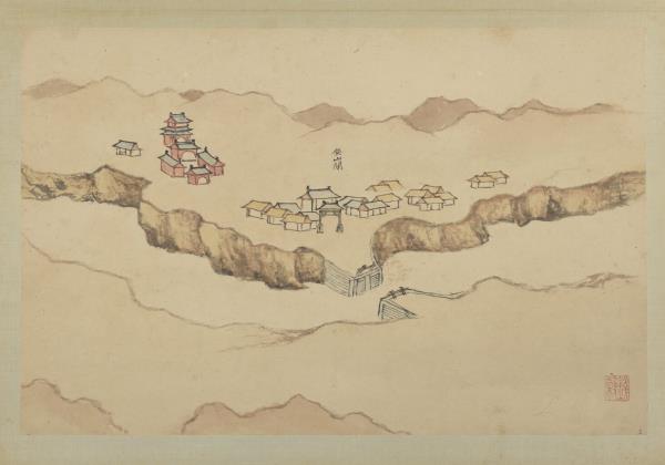 明錢穀張復合畫水程圖（二）　冊　安山閘