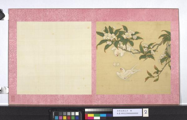 清蔣廷錫花卉　冊　桃花雙燕