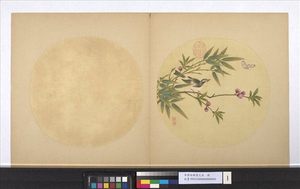 清蔣廷錫畫花鳥　冊　桃竹畫眉