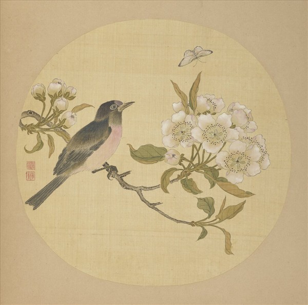 清蔣廷錫畫花鳥　冊　碧桃