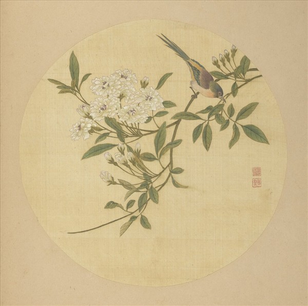 清蔣廷錫畫花鳥　冊　貼梗海棠